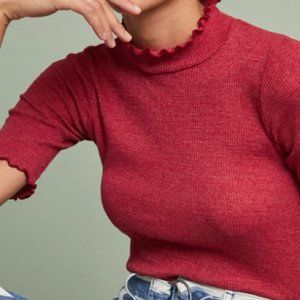 Anthropologie t. la Textured Mock Neck Top NWOT